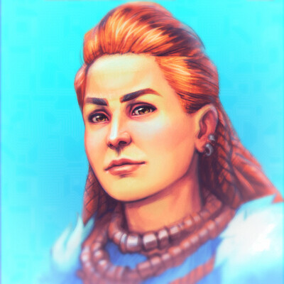 Aloy (Horizon series) fan-art portrait