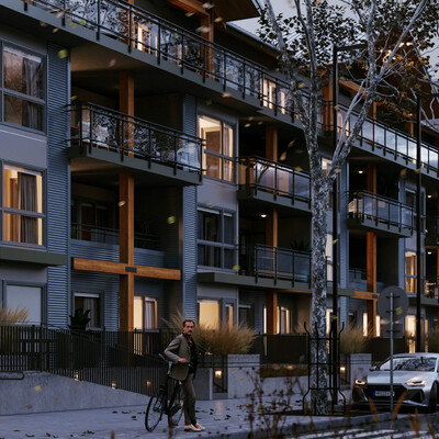 Residential community in Marine Drive District in North Vancouver.
