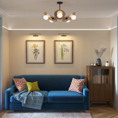 Living room and hallway in the apartment
