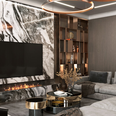 Moscow Ostozhenka Apartment. Living room