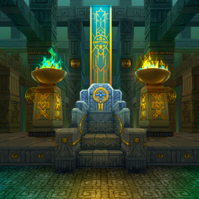 Exotic Tron's hall in a jungle