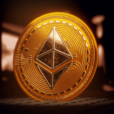 Ethereum cooin 3d low polygon model