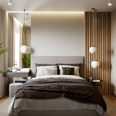 Interior in shades of green