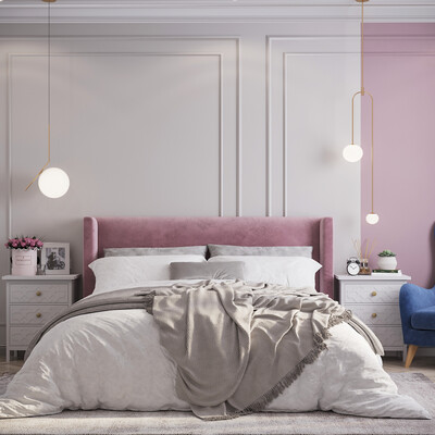 bedroom in pink
