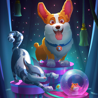 Corgi and his friends
