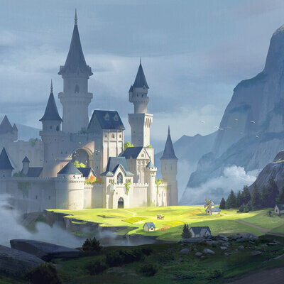Работа студентки Васюкиной Елены  с курса "Концепт Арт Окружения, Matte Painting и 3D для 2D".