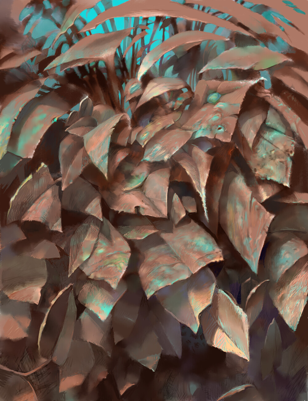 Медные растения на неизвестной планете. Copper plants on an unknown planet.