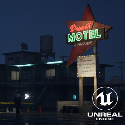 Crime Scene DESERT MOTEL | UE4 Concept | RTXON