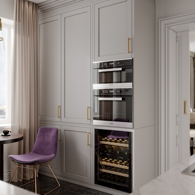 Kitchen from a complete apartment project, work with a designer