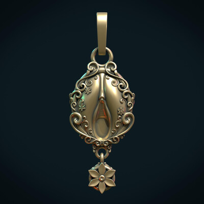 Vagina ornate pendant