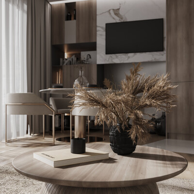 Triangular livingroom