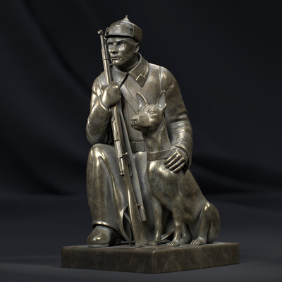 Пограничник с собакой