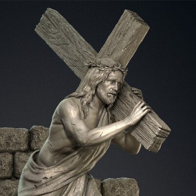 Jesus with cross.