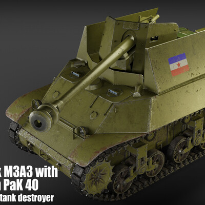 Легкий танк M3A3 с пушкой 7.5 cm PaK 40