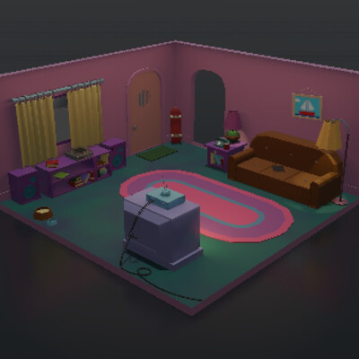 Retro simpson's living room