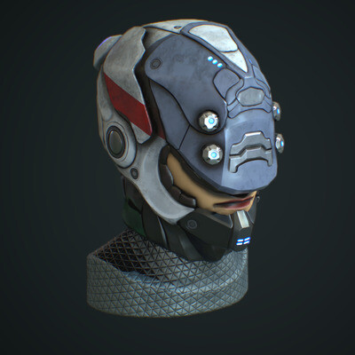 Cyberpunk Helmet - Character Head - Sci Fi Future Soldier
