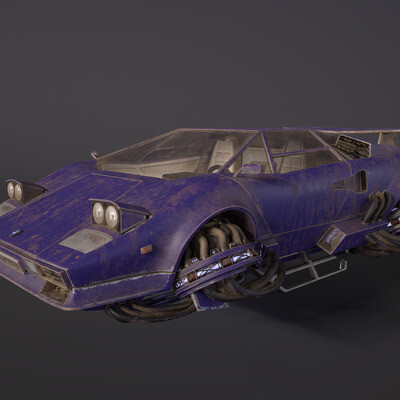 Sci-fi Hover Lamborghini Countach (animated)