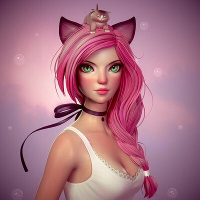 Girl with Kitty