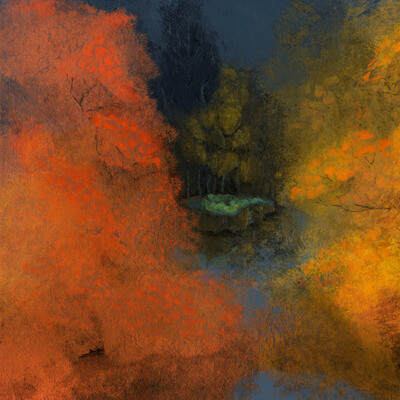 Leaves on water