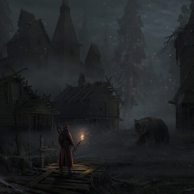 Ivan Tsarevich and man-eating bear