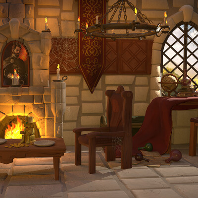 The Room of the King in Exile PBR Mid-poly
