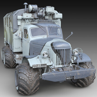 3д модель ЗИЛ-157_КУНГ_Арочные колеса.Камуфляж-1.