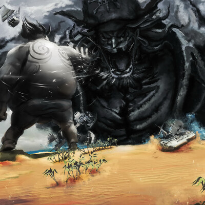 Luffy vs Blackbeard. One Piece.