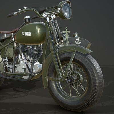 Kurogane type 95 motorcycle (game ready)