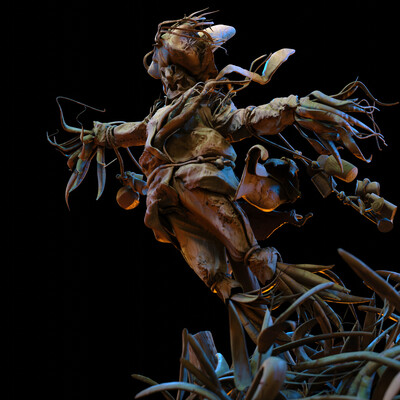 Scarecrow. Windy night