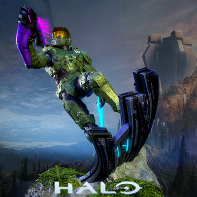 Halo Infinite фан-арт - Статуэтка Мастера Чифа под печать