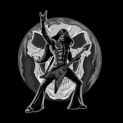 Brutal evil guitarist!