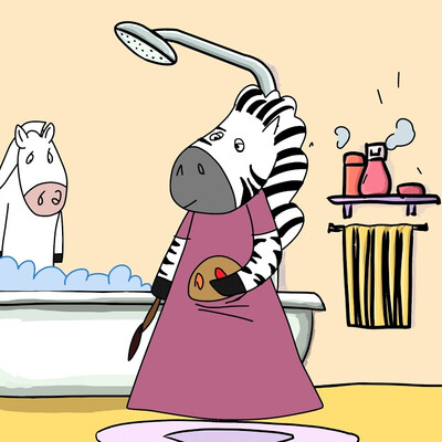 Zebra washing