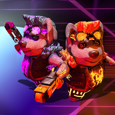 Cyber-Fangs 3D Low-Poly