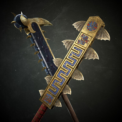 Saurus' Weapon - Ceremonial Halbred & Macuahuitl