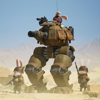 Military rabbits... and the TANK!!