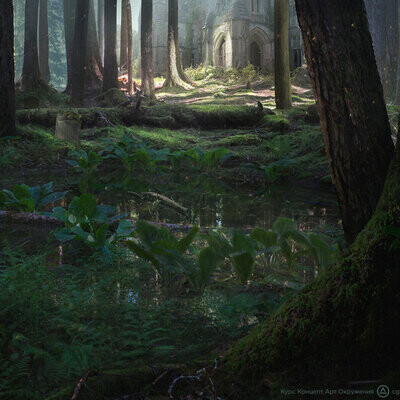 Студентка Ефремова Алла / Курс "Концепт Арт Окружения, Matte Painting и 3D для 2D"