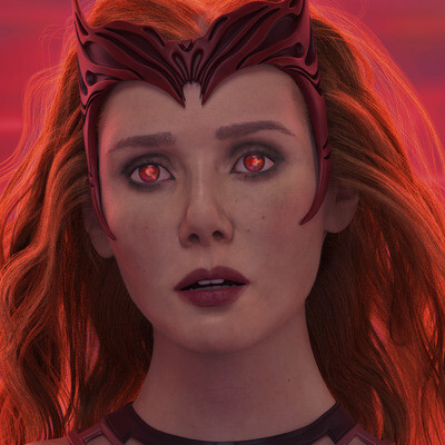 Scarlet Witch (Elizabeth Olsen) fan art, cinematic pipline.