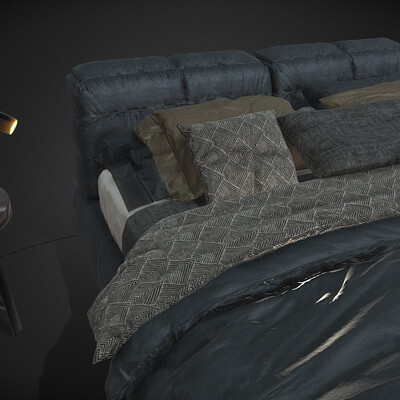 Bed with lamp PBR