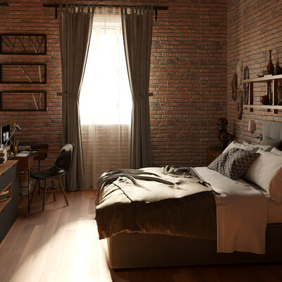 loft style bedroom