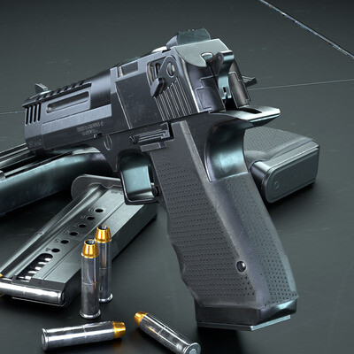 Desert Eagle L5 .50AE 3D model lowpoly