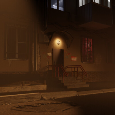 dilapidated building entrance