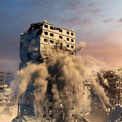 Houdini Building Destruction with hip file