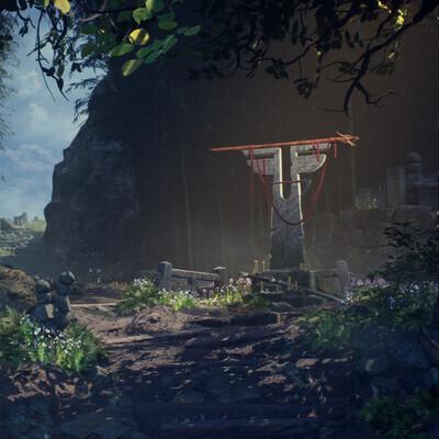 Japanese shrine on the way.