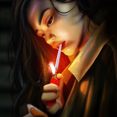girl with cigarette