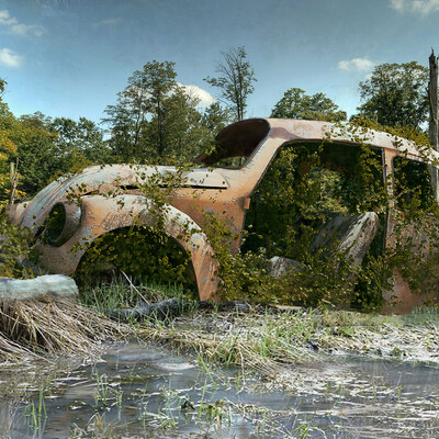 Жизнь Volkswagen Kafer в болоте
