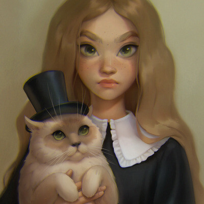 Девочка с котиком