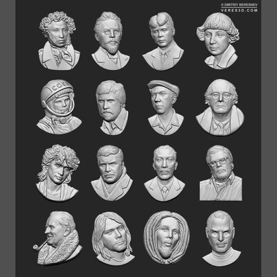 3D барельеф портреты