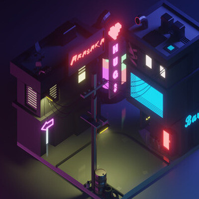 Cyberpunk low-poly