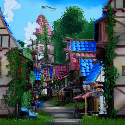 Stylized Medieval Village