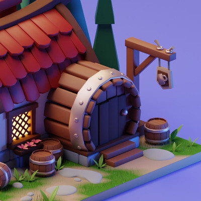 Low-poly tavern